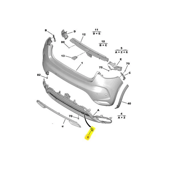 Citroen Ds4 Arka Tampon Çeki Kapak [Orjinal] (7422S7) - 1