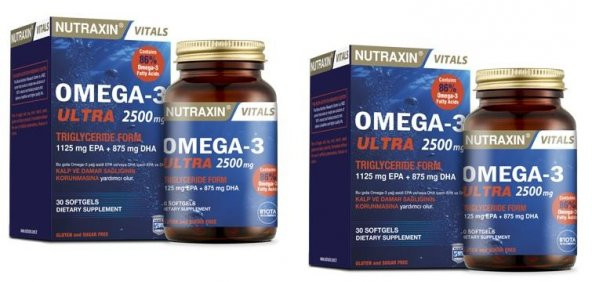 Nutraxin Omega 3 Ultra 2500 mg 30 Softjel x 2 adet