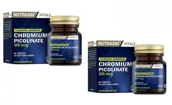 Nutraxin Chromium Picolinate 200 mcg 90 Tablet x 2 Adet