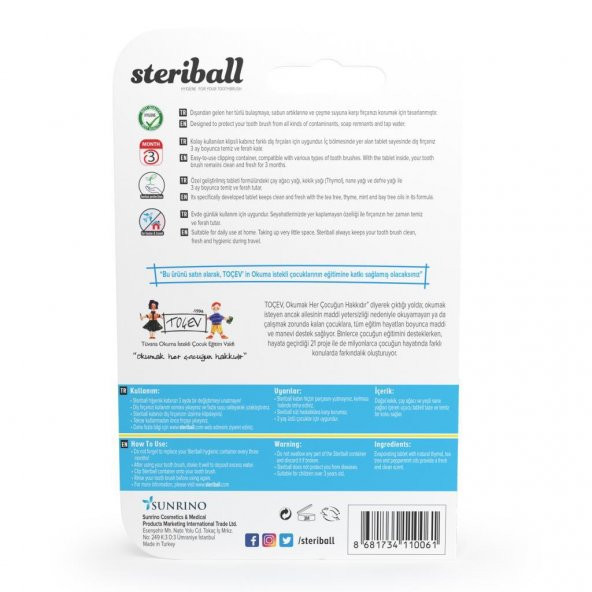 Steriball Diş Fırçası Kabı-Mor - 2