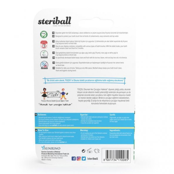 Steriball Diş Fırçası Kabı-Yeşil - 2