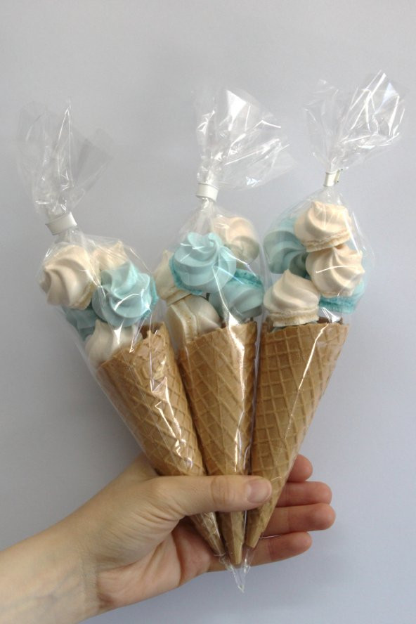 SÜT ÇOCUK Kornet Külah Beze 24 Adet MAVİ - BEYAZ - 2