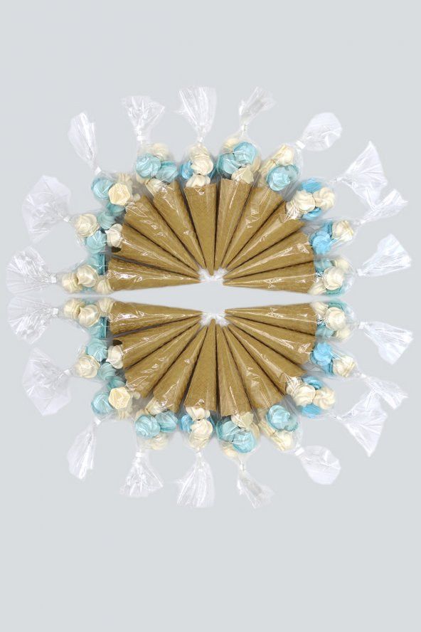 SÜT ÇOCUK Kornet Külah Beze 24 Adet MAVİ - BEYAZ - 3