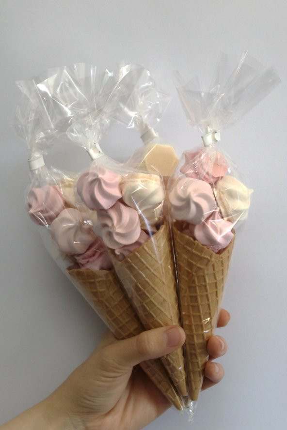 SÜT ÇOCUK Kornet Külah Beze 24 Adet PEMBE - BEYAZ - 4