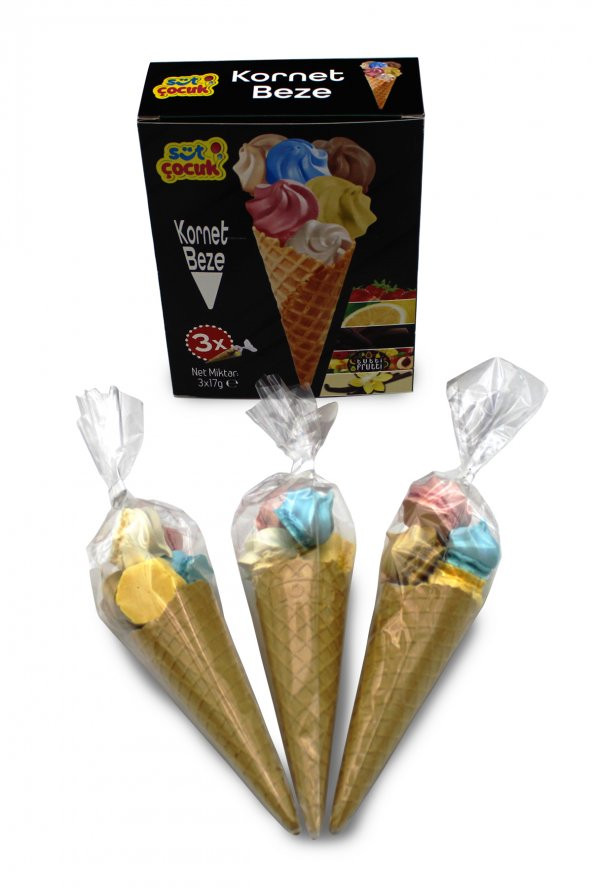 SÜT ÇOCUK KORNET KÜLAH BEZE 3 lü - 3