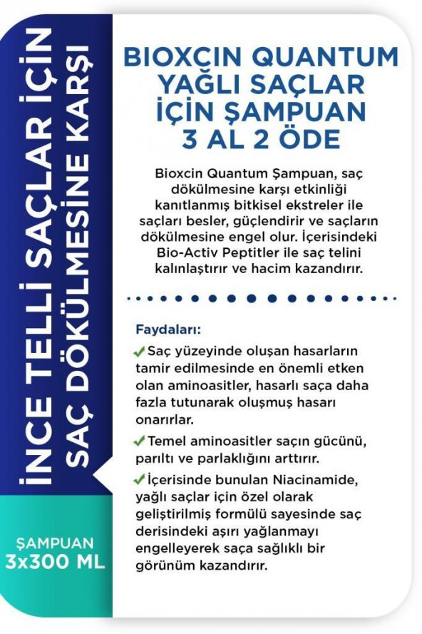 Bioxcin Quantum Yağlı Şampuan 3 Al 2 Öde - 4