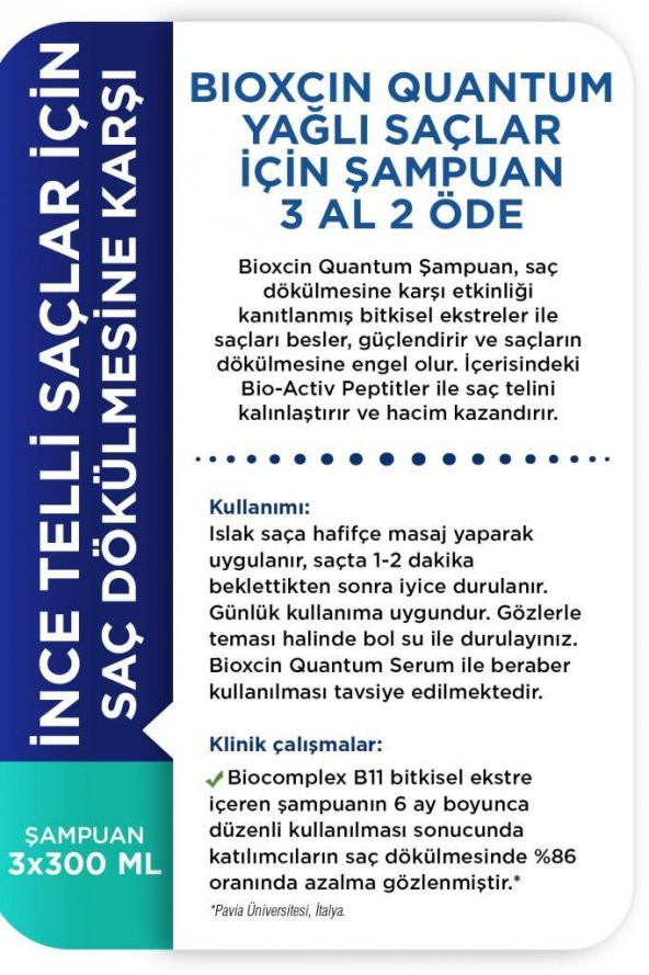 Bioxcin Quantum Yağlı Şampuan 3 Al 2 Öde - 5
