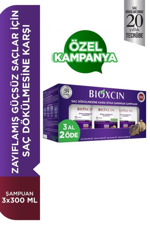 Bioxcin Siyah Sarımsaklı Şampuan 3 Al 2 Öde