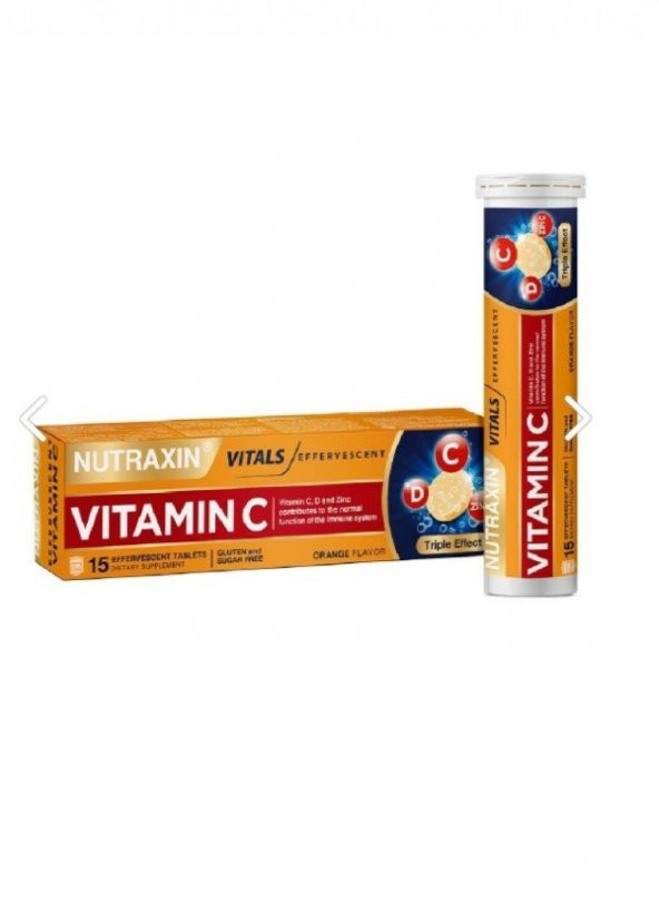 Nutraxin Efervesan Vitamin C D Zinc 15 Tablet