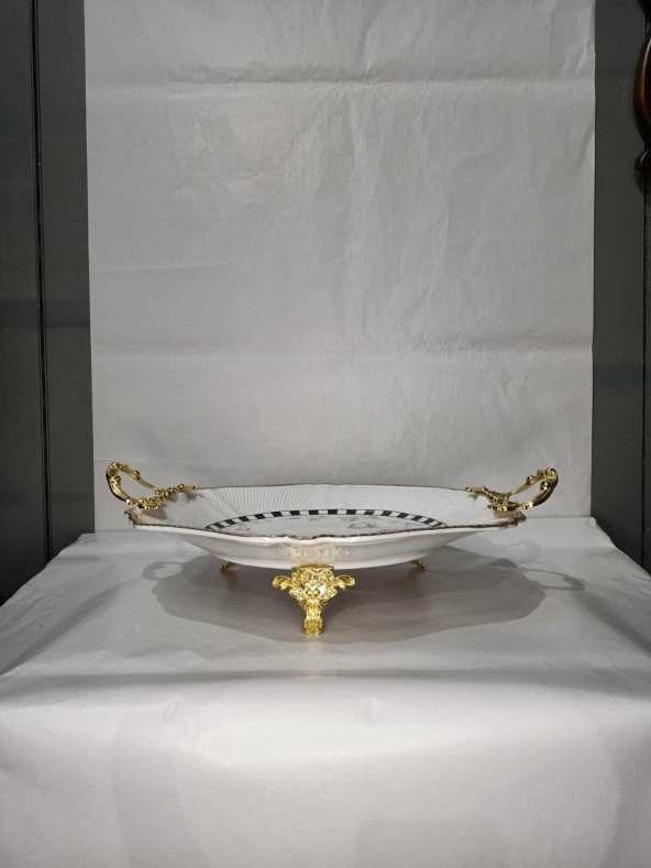 Canba Altıgen Damalı Pembe Güllü Servis 41x36x14 cm - 2