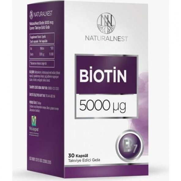 NaturalNest Biotin 5000 µg 30 Kapsül