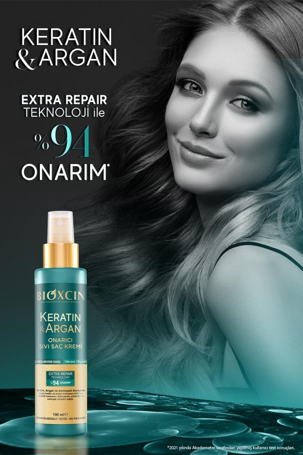 Bioxcin Keratin & Argan Onarıcı Sıvı Saç Bakım Kremi 150 ml - 6