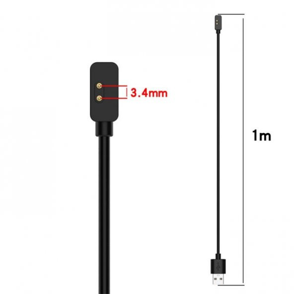 Coofbe Xiaomi Mi Band 7 Pro ve Redmi Watch 2 Manyetik Şarj Kablosu, 1 Metre Ultra Hızlı şarj Kablosu - 3