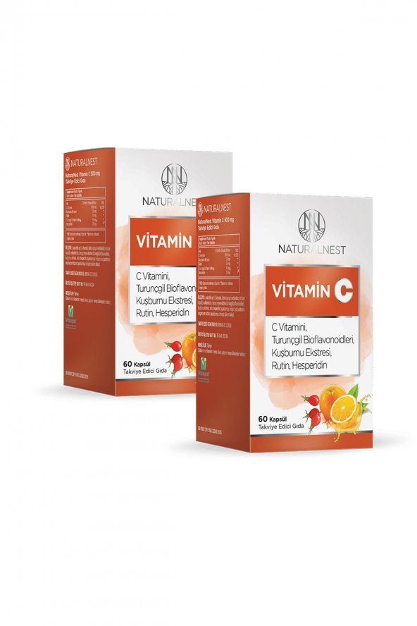 NaturalNest Vitamin C 500 mg 60 kapsül 2 Adet