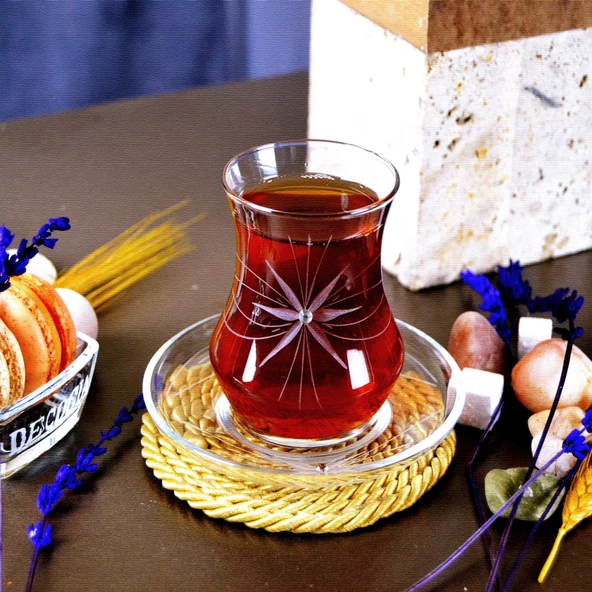 Decocia Afro 6 Kişilik 12 Parça Çay Seti 170cc Mira Desenli - Resim 2