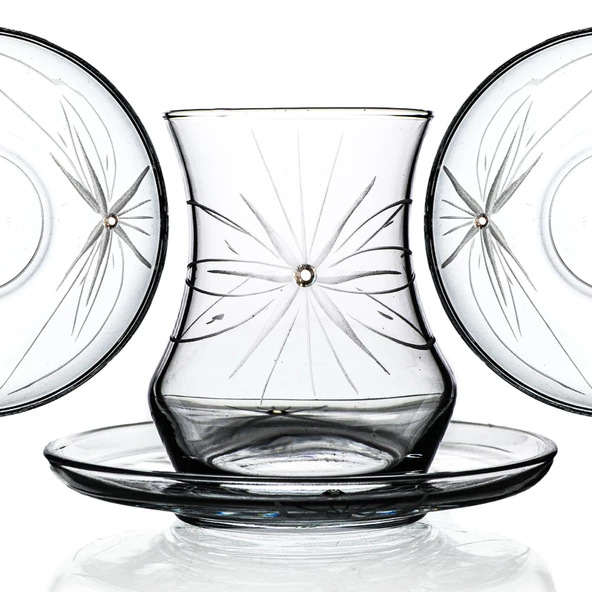 Decocia Afro 6 Kişilik 12 Parça Çay Seti 170cc Mira Desenli ürün görseli