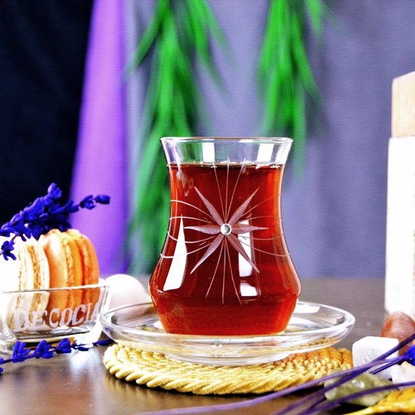 Decocia Afro 12 Kişilik 24 Parça Çay Seti 170cc Mira Desenliİ - Resim 5