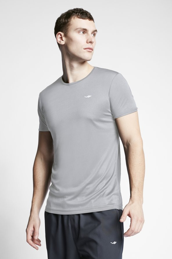 Lescon 22S-1220-22N Erkek Slim Fit Kısa Kol T-Shirt Açık Gri