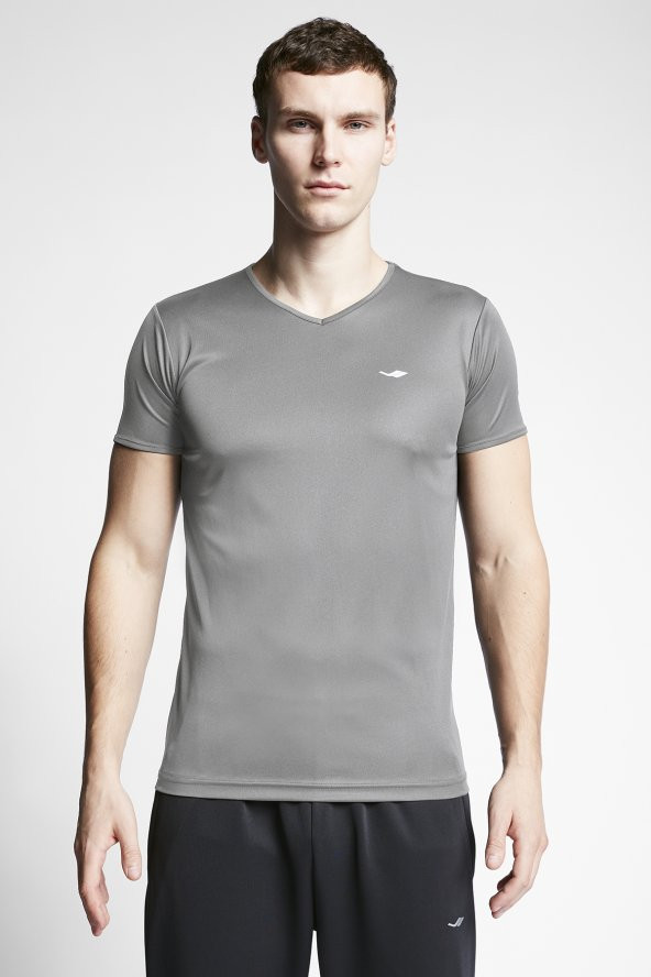 Lescon 22S-1221-22N Erkek Slim Fit Kısa Kol T-Shirt Açık Gri
