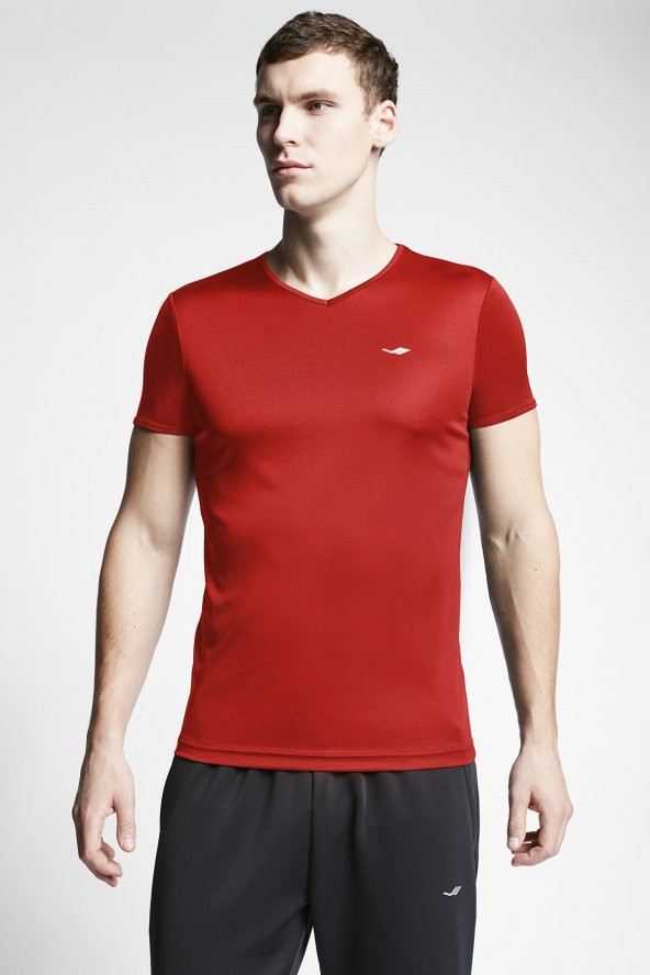 Lescon 22S-1221-22N Erkek Slim Fit Kısa Kol T-Shirt Kırmızı
