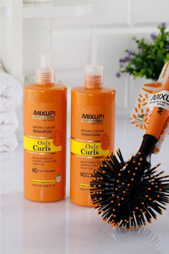 Mixup! Only Curls Bukleli ve Dalgalı Saçlar Için Şampuan + Saç Kremi + Saç Fırçası