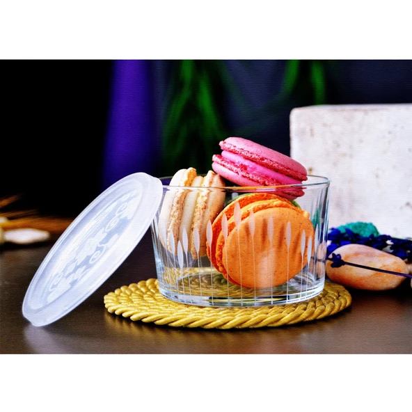 Decocia Şeffaf Kapaklı 3lü Reçellik Vega Desenli - Resim 2