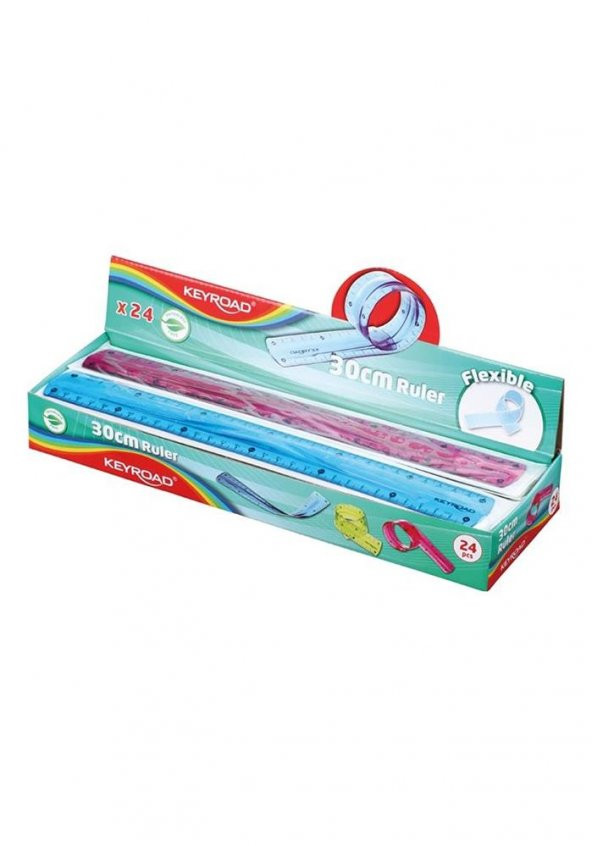Kırılmaz Cetvel 30 Cm Silikonlu Mavi Renk 1 Adet Cetvel Kırılmaz - 3