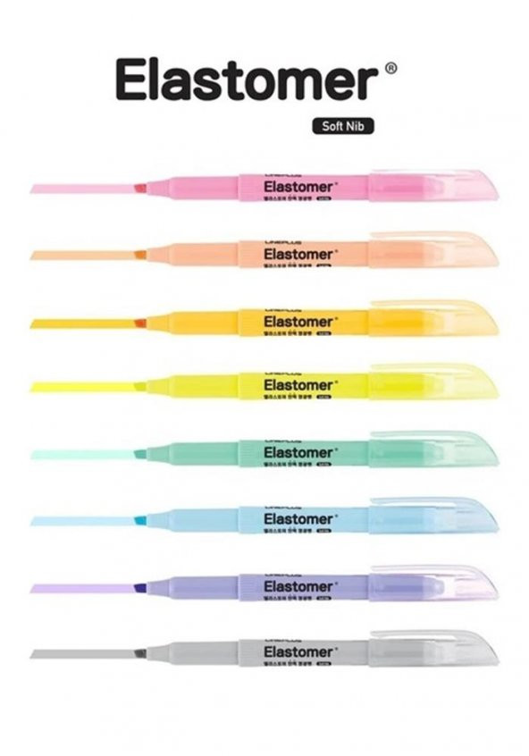 Elastomer Fosforlu Kalem Pastel Renkler 8li 1 Paket İşaret Kalemi 8 Renk Fosforlu Kalem
