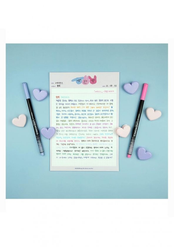 Lineworks Fineliner Pastel 10 Renk Kalem Seti 0.5mm 1 Paket 10 Renk Keçe Uçlu Kalem - 2