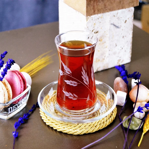 Decocia Karabağ 6 Kişilik 12 Parça Çay Seti 165cc Sürgün Desenli - Resim 2