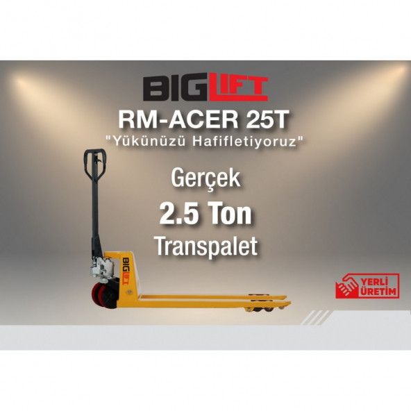 Biglift ACER25T 2.5 Ton Kapasiteli Kırmızı Teker Transpalet