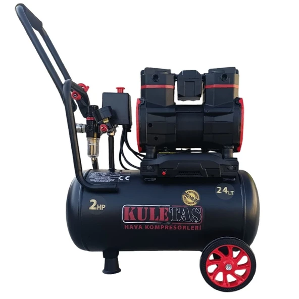 Kuletaş Premium 2 Hp 8 Bar Sessiz Yağsız Hava Kompresörü 24 L - Resim 3