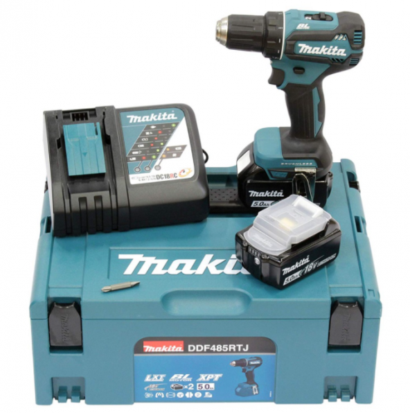 Makita DDF485RTJ 18V 5 Ah Li-ion Çift Akülü Vidalama