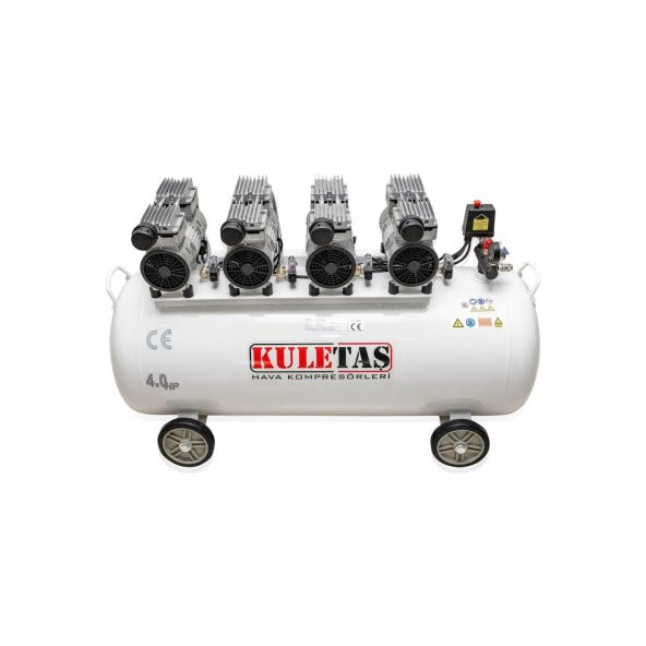 Kuletaş 4 Hp 8 Bar 200 Lt Süper Sessiz Yağsız Hava Kompresörü