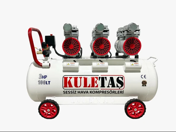Kuletaş 3 Hp 8 Bar 100 Lt Süper Sessiz Yağsız Kompresör - 3