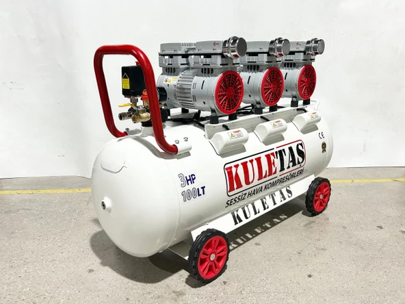 Kuletaş 3 Hp 8 Bar 100 Lt Süper Sessiz Yağsız Kompresör - 2