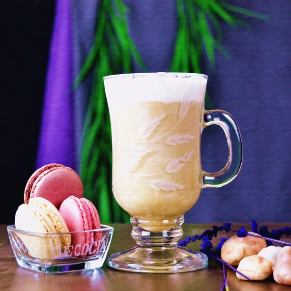 Decocia 2'li Latte Bardağı 240cc Sürgün Desenli - 3