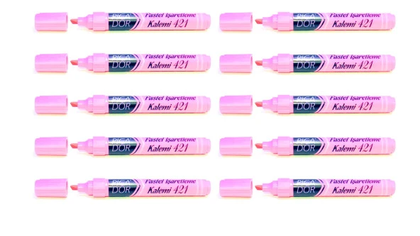 Picador Fosforlu Kalem 10 Adet Pastel Pembe