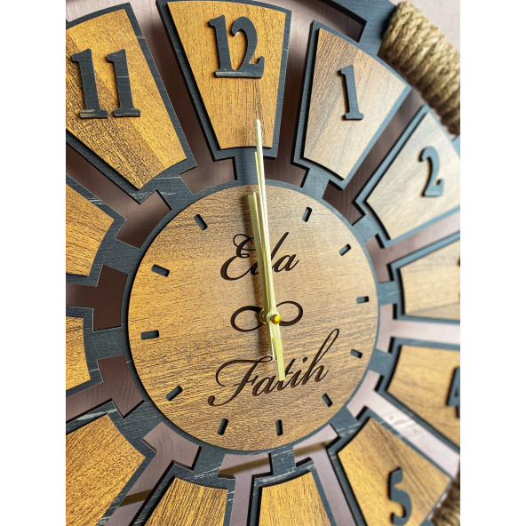 LavintaDesign Kişiye Özel Ahşap Duvar Saati 50 cm - 2