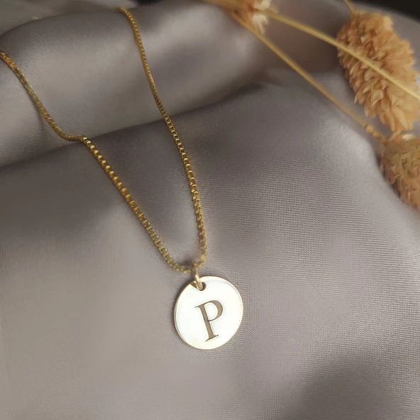 Vaoov 925 Ayar Gümüş Harfli Plaka Venezia Zincir Kolye - Resim 2