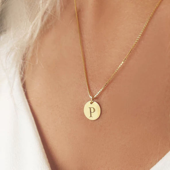 Vaoov 925 Ayar Gümüş Harfli Plaka Venezia Zincir Kolye - Resim 4