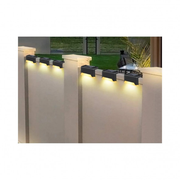 Paket Solar Güneş Enerjili Köşebent Merdiven Veranda Bahçe LED Lamba Siyah Solar Sekizli-Köşebent D21-8 ADET - 2
