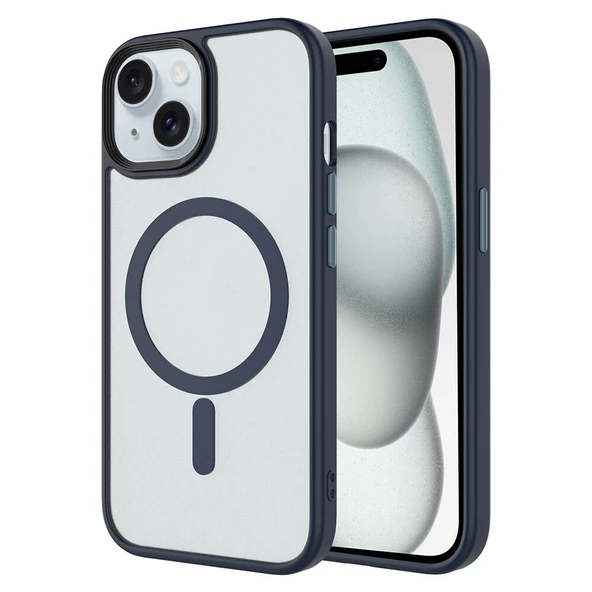 Apple iPhone 14 Kılıf Mat Arka Yüzey Zore Flet Magsafe Kılıf - Resim 10