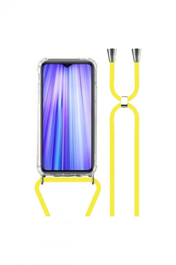 TahTicMer Xiaomi Redmi Note 8 Uyumlu Kılıf İpli Boyundan Askılı Darbe Emici AntiShock Kapak