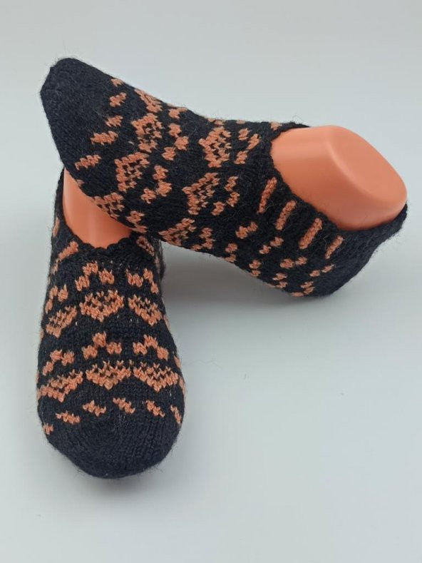 El Örgüsü Patik Çeyizlik Bohçalık Hediyelik Siyah Renk Patik ID:341 - 2