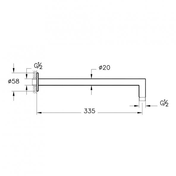 VitrA Origin Tavandan 90 derece Duş Dirseği Mat Siyah A4263136 - Resim 2