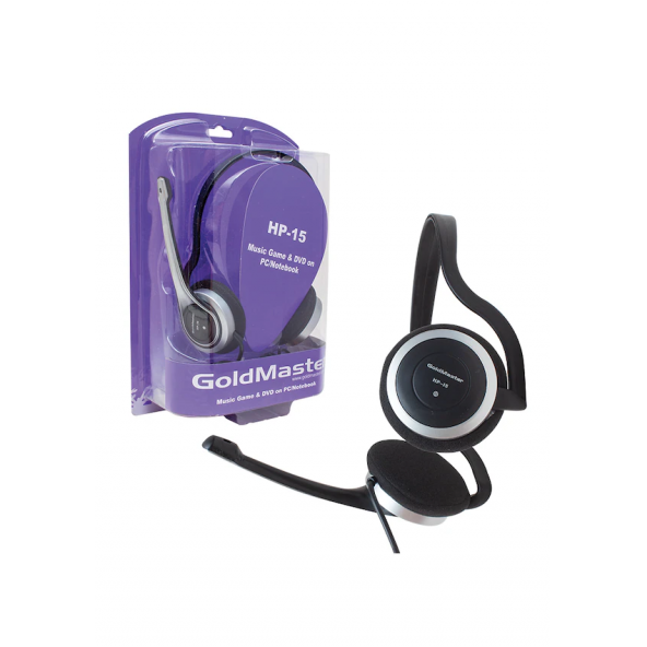 PC KABLOLU KULAK ÜSTÜ KULAKLIK 1.2MT 3.5MM MİKROFONLU GOLDMASTER HP-15