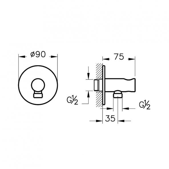 Vitra Origin Ankastre Banyo El Duşu Çıkışı Askılı Mat Siyah A4262536 - Resim 2