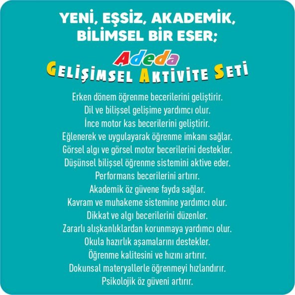 Adeda Gelişimsel Aktivite Seti 4-7 Yaş - 9