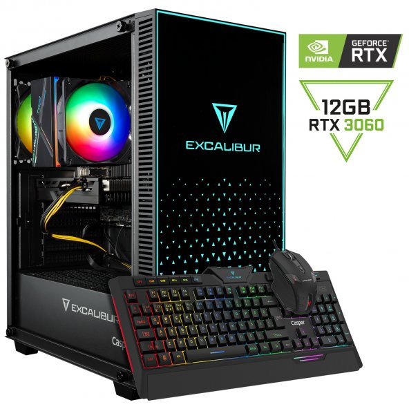 Casper Excalibur E65H.114F-BV60X-0HC Intel Core i5-11400F 16GB RAM 500GB NVMe SSD GEN4 12 GB RTX 3060 Freedos